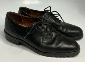 Santana Canada black leather‎ lace up shoes size 8.5 thumbnail 1