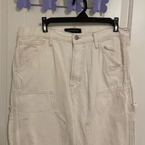 Aeropostale‎ women’s carpenter white cream loose fit relaxed jeans size 32/32 thumbnail 2