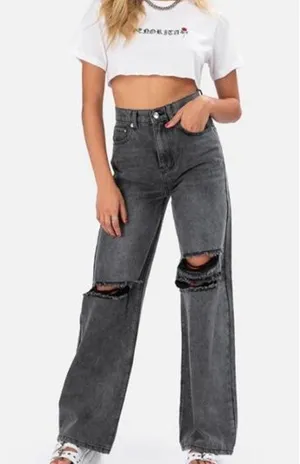 Adika grey ripped jeans  thumbnail 1