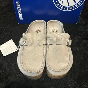 Birkenstock Buckley gray suede clogs mules slip on shoes new thumbnail 7