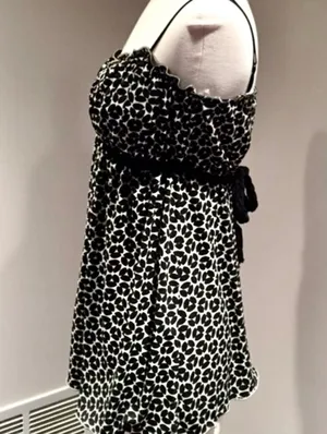 Max Studio Y2K Black & White Empire Waist CamisoleTop thumbnail 3