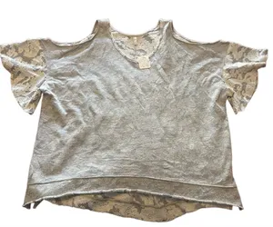NWT‎ Free People top gray cold shoulder size m thumbnail 1