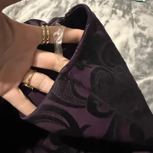 Maurices Damask Velvet Flocked High Low Dress XL Purple Cocktail Dark Romantic thumbnail 12