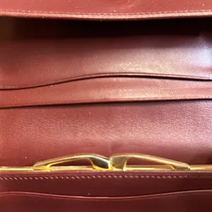 Cartier Paris Burgandy Calfskin Vintage Wallet, Kisslock Coin Compartment. COA thumbnail 10
