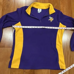 NFL Minnesota Vikings NFL Team Apparel Womens Pullover Sweatshirt‎ 1/4 Zip M thumbnail 5