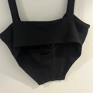 shein black front tie corset top size medium thumbnail 3