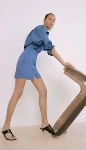 ✨Zara Blue Pleated Shirt Dress✨ thumbnail 1