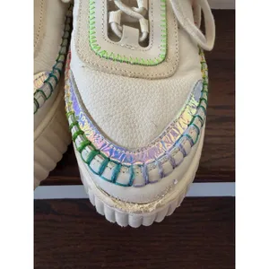 Dolce Vita Dolen Rainbow Stitch Iridescent White Sneaker Pride LGBTQ thumbnail 4