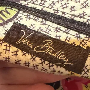 Vera Bradley Brown Microfiber Quilted Shoulder Bag Floral Lining Zip Pockets thumbnail 5