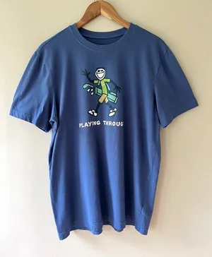 Life is Good Sz M Blue Short Sleeve Crusher Tee shirt pullover golf thumbnail 1
