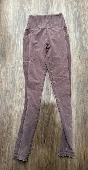 Offline by Aerie OG Legging Hi-Rise Mineral Wash Ribbed Side Pocket Purple Small thumbnail 1