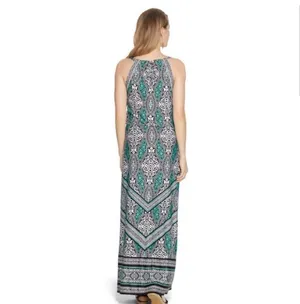 White House | Black Market SALE! Green Patterned Maxi Dress Size M EUC thumbnail 9