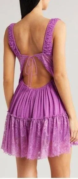 Free people spring fling romper size large purple NWT thumbnail 2