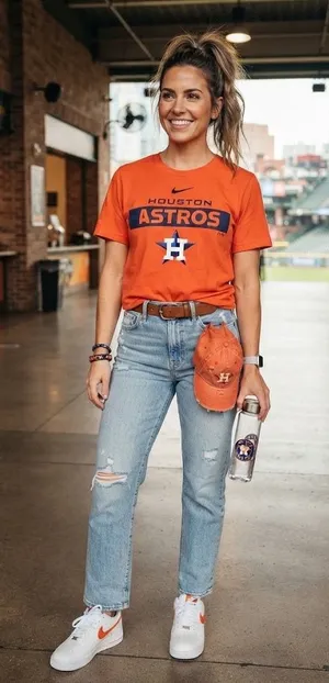 Nike Houston Astros Orange MLB Fan T-Shirt Graphic Athletic Baseball Size Medium thumbnail 1