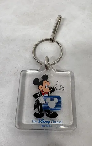 Vintage‎ Disney Channel Mickey Mouse Tuxedo Acrylic Keychain Hong Kong Retro 90s thumbnail 1