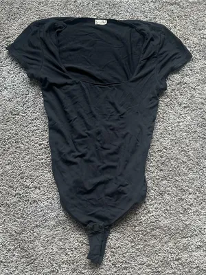 Free People Black Scoop Neck Bodysuit thumbnail 3