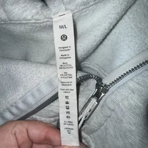 Lululemon Scuba Half-Zip Hoodie in heathered light grey thumbnail 3