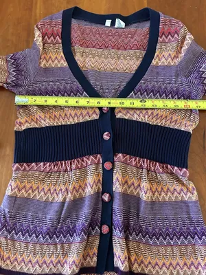 Moth Anthropologie Fiamma Chevron Striped Cardigan Sweater Size Small thumbnail 5