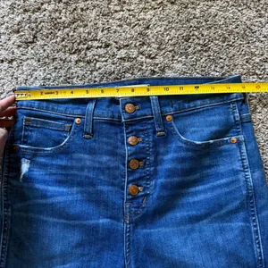 Madewell 10 High-Rise‎ Skinny Jeans Blue Button Fly Distressed J7914 Womens 28 thumbnail 11