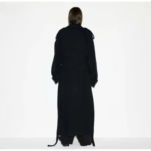Skims Boyfriend Fleece‎ Trench Coat Onyx Black Size S NWT Oversized Long thumbnail 3
