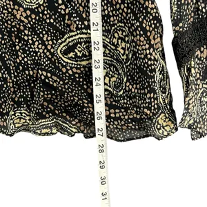 ICE Y2K Silk Babydoll Top Womens L Black Abstract Paisley Lined Whimsigoth Boho‎ thumbnail 10