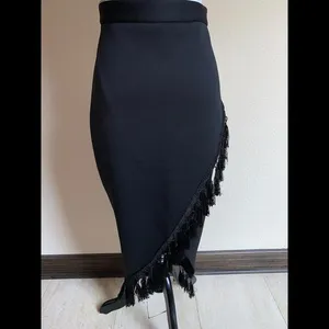 asos Form Fitting size 6 Black Tassels Skirt Made In UK‎ thumbnail 2