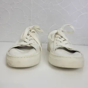 Zara Womens Shoes Size 35 White Low Top Lace-Up Round Toe Classic Casual Sneaker thumbnail 9