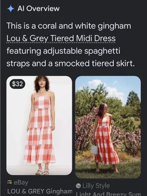 Lou & Grey Coral White Gingham Tiered Maxi Dress thumbnail 7