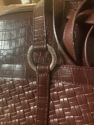 Coldwater Creek Brown Faux Leather Computer Laptop Briefcase Bag rarely used thumbnail 6