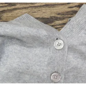 NWT Aqua Button Front Sweater Cashmere V-Neck Cardigan V10337 Light Gray XL thumbnail 11