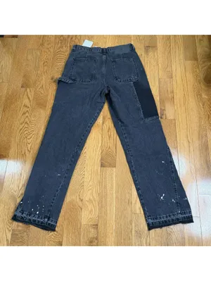 Size 30 US Men’s Zara Carpenter Utility Jeans Gray Black Paint Splatter thumbnail 4