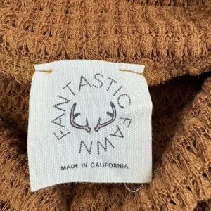 Fantastic Fawn Waffle Knit Cowl Neck Sweater S Rust Oversized Hi Low Boho Tunic thumbnail 8