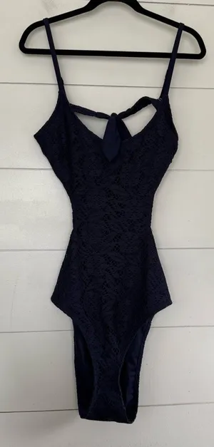 Aerie Women’s XL Navy Blue Lace Patterned One Piece Swim New thumbnail 1