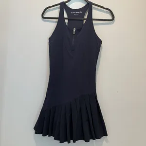Outdoor Voices Tennis Dress Pleated Asymmetric Hem Racerback Quarter Zip XS thumbnail 2