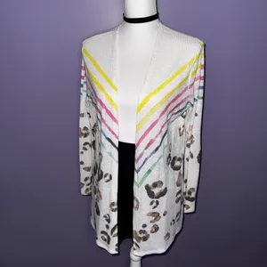 Phil Love Boutique Leopard Print Multicolor Cardigan thumbnail 5