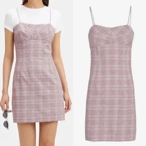 Intermix Roslyn Plaid Mini Dress‎ Pink Purple Size 4 thumbnail 2
