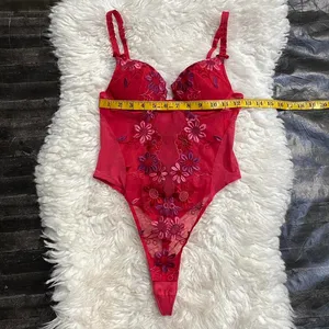 Victoria'S Secret Floral Embroidery Teddy Mesh Bodysuit Intimates Fairy Whimsy thumbnail 5