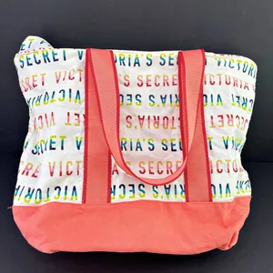 Victoria's Secret All Over Logo Tote Bag Coral 11152949 12x16 thumbnail 2