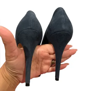 Alice + Olivia Stacey Bendet blue suede leather heels pumps 39.5 or 9 thumbnail 7