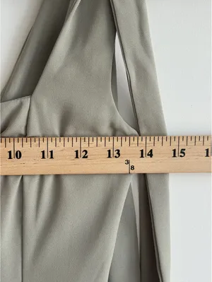 Show Me Your Mumu NWOT Claire Midi Dress Sage Green Tie Strap Side Slit Dress S thumbnail 13