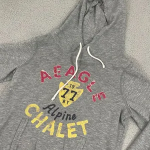 American Eagle Alpine Chalet Hoodie Women XL Gray Y2K Pullover‎ thumbnail 2