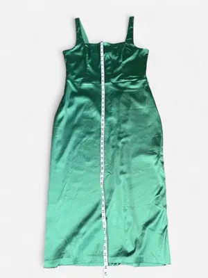 Abercrombie & Fitch Satin Sculpt Dress in Green Size XL TALL Formal Party Grad thumbnail 7