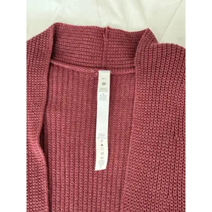Lululemon Cashlu Long Open Cardigan Sweater Wrap Burgundy Wine Medium Large thumbnail 5