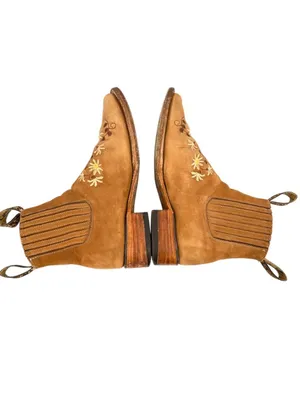 La Sierra Western Boots Floral Embroidery Size 7 Light Brown Nubuck thumbnail 5