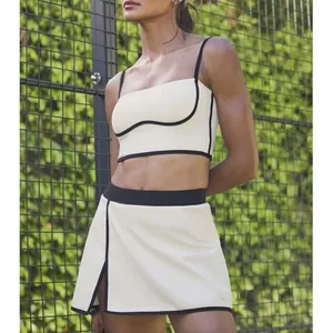 Alo Airbrush Streamlined Bra Tank Ivory Black Padded Sports Bralette Crop Top XS thumbnail 9