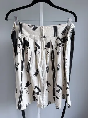 Rock Steady Cream Black Novelty Print Skirt Rockabilly Pinup XL thumbnail 3