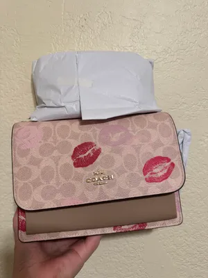 Coach Klare Crossbody Bag Signature Canvas & Leather With Lips Print CZ947 thumbnail 2