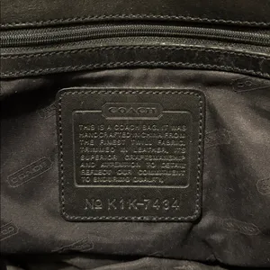 Coach Classic K1K 7434 Vintage Black Twill & Leather Carryall Bag thumbnail 5