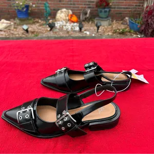 Nwt Size‎ 6.5 Peyton Double Buckle black Slingback Flats by wild fable thumbnail 4