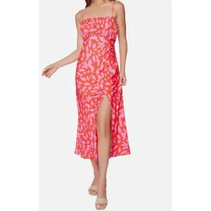 Lost + Wander Sweet Envie Midi Slip Dress Size M Satin Ruffled NWT Square Neck‎ thumbnail 8